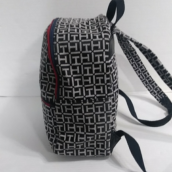 Tommy Hilfiger Black and White Signature Logo Backpack *EUC* - Picture 5 of 9